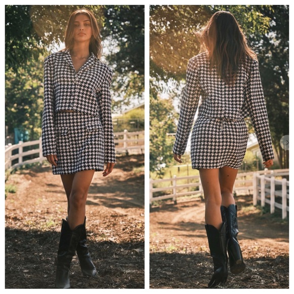 25 Fabulous Houndstooth Tweed Crop Jacket - Picture 2 of 5